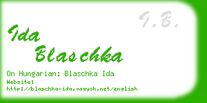 ida blaschka business card